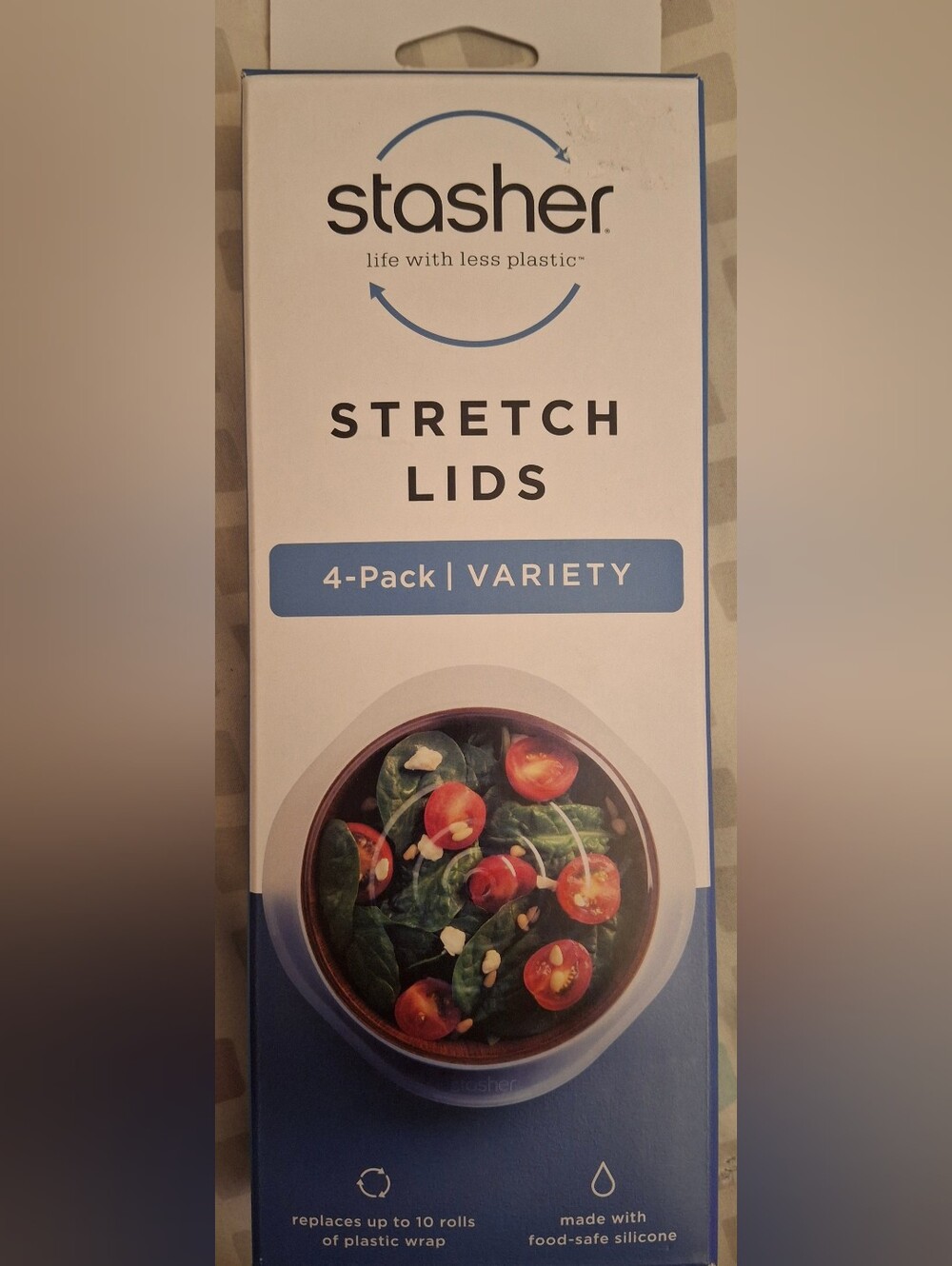 Stasher Reusable Silicone Stretch Lids, Clear, 4-Pack, Variety of Sizes